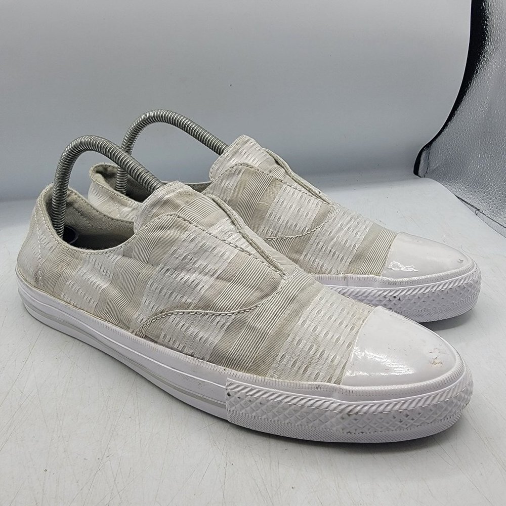 Converse All Star Womens 10 White Sneaker Shoes Casual Walking School 555847C